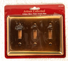 Lot Of 4 Artisan Collection Antique Brass Switch   Outlet Plates