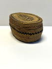 Antique Native American Indian Nootka Oval Lidded Basket  Late 1890 s  Lot   G8