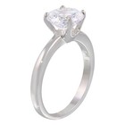 Rhodium Plated 925 Sterling Silver Round Solitaire Clear Cz Ring Band Sizes 5-9
