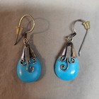 Vintage Native American 925 Sterling Silver Turquoise Earrings Navajo 