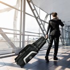 Sturdum Golf Travel Bag For Airlines W wheels  Abs Hard Case Top  1680d Cover