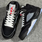 Men s Jordan 5  black Metallic Reimagined  High Top Baketball Shoes