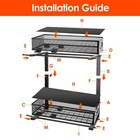 2pcs Pull Out Rack Cabinet Baskets Shelf Kitchen Bathroom Black Holder Storage