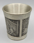 Vintage Rein Zinn Bleifrei Germany Pewter Embossed Shot Glass