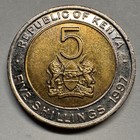 1997 Kenya 5 Shillings - Bimetallic - Beautiful Coin -  a-019-b