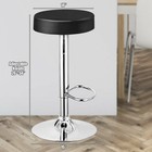 Topbuy Black Round Bar Stool Set Of 2 Adjustable Swivel Pub Chair W  Footrest