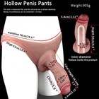 Silicone Pants With Hollow Realistic Dildo Wearable Penis Sleeve Male Sex Toys