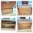 Vintage 4 Drawer Machinist Tool Box Dental Custom Dovetail Box W Old Tools
