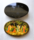 Vintage Russian Traditional Palekh Lacquer Box  Fairy Tale  Made In Russia