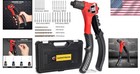Comprehensive Rivet Gun Tool Kit With 200 Rivets   4 Drill Bits - Durable Case