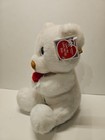 Vintage Applause White Teddy Bear Corey Stuffed Animal Plush Love Flower 12  New