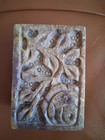 Vintage Hand Carved Floral Design Soapstone Trinket Jewelry Box With Lid
