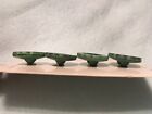Buttons By Schwanda On Original Card Green Flower 4 Glass Buttons Vintage