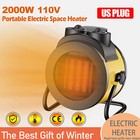 Electric Space Heater 2000w Garage Forced Hot Air Fan Portable For Office Home