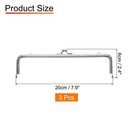 3pcs Metal Purse Frame 7 9  Retro Rectangle Kiss Lock Clasp Frame Silver