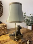 Antique Hubley Toy Co  Usa Cast Iron Scottish Terrier Dog Art Lamp W shade