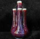 Rare Large Old Chinese Purple Red Glaze Porcelain 5 Tubes Vase  yongzheng  Marks