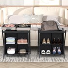 Luggage Rack With Storage  Guest Room Folding Suitcase Stands  Holds Up To 12   