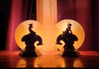 Pair Of Vintage Art Deco Frankart Revival Lamps  Western Sarsaparilla  Chrome