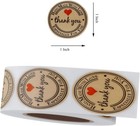 1000pcs Hand Made With Love Stickers 1 Inch Small Round Thank You Red Heart