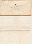Boston Ma 3c Washington On Cover Negative Fancy Cancel W Letter Red A Letterhead