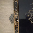             4 Vintage Black Lacquer Chinese Vietnamese Wall Art Jade