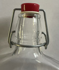 Vintage Clear Glass Large Liquor Flask Capped Tincture Bottle Rare