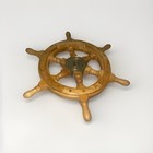 16  Wooden Ship Wheel Brass Hub Nautical Maritime Boat Helm Pirate Decor Teak