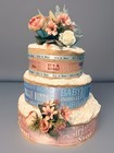 3 Tier Pink And Blue Gender Reveal Boho Chic Diaper Cake   free-shipping   
