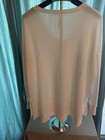 Zenana Outfitters White Waffle Knit Pullover Top Women Large Long Sleeve V-neck