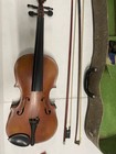 Vintage Stradivarius Copy Violin Made In Czechoslovakia With 2 Bows And Parts