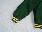 Vintage High School Letterman Jacket Wool Green Gold Seahawks Hooded