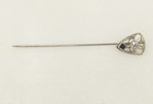 10k Vintage Art Deco 1920s White Gold Diamond  09ct Blue Gemstone Stick Pin 1 1g
