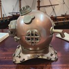 Vintage Us Navy Mark V Brass Diving Helmet Antique Deep Sea Marine Scuba Decor
