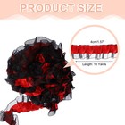 10 Yards 2-layer Satin Ruffle Trim Lace Ribbon  Red black