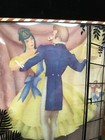 Vintage Reverse Silhouette Convex Glass Picture 5 x4  Waltzing Couple