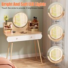 Led Makeup Vanity Table Set With 3 Modes Led Mirror And 2 Drawers Dressing Desk