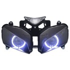Led White Halo Angel Eye Headlight Assembly For Honda Cbr1000rr 1000rr 2004-2007