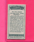 1926 Wills Tobacco Do You Know 3rd Series Tobacco Card  13 Flying Dutchman