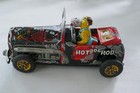 Vintage Tin Litho Friction Car Hot Rod Dog Japan