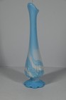 Vintage Fenton Marbled Slag Glass Swung Bud Vase Cabbage Rose Mcm Art 10 