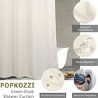 Cream Extra Long Shower Curtain 72x84 Inch Linen Textured Beige Waterproof