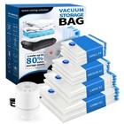 6 Pack Vacuum Storage Bags Electric Pump 4 Sizes Space Saving Bags