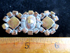 Outstanding Czech Vintage  Glass Rhinestone Button     Crystal   Sapphire Blue