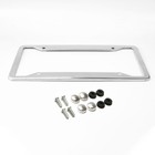 Chrome Stainless Steel License Plate Frame Tag Cover   Screw Caps Set Univeral