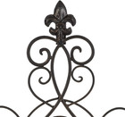 28  H Large Iron Cross Wall Decor For Home  Fleur-de-lis Accents  Dark Bronze