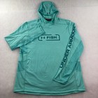 Under Armour Heatgear Mens Xl Teal Loose Fit Fishing Long Sleeve Hoodie