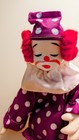  set Of 5  Vintage 7  - 9  Dressed Clowns With Hand Painted Porcelain ceramic   