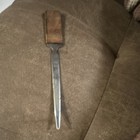 Vintage Decorative Metal Letter Opener With Brown Patterned Handle