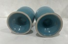 Pair Of Le Creuset Egg Cup Holder Caribbean Blue Excellent Condition